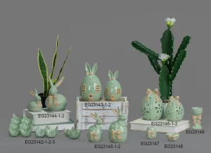 Easter Egg Ceramic Ornaments for Hanging Holiday Decorations Heat Resistant Ornamental Light