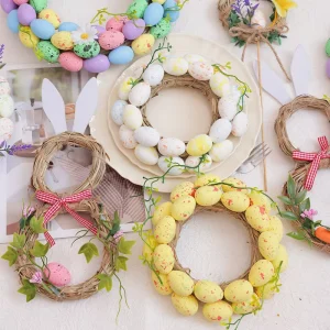 Easter Egg Flower Wreath Wall Hanging