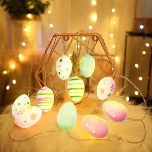 Easter Egg-Shaped LED String Lights, Colorful