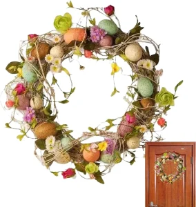 Easter Egg Wreath Wall Hanging Ornament and Decor for Home or Party Easter Gift Idea