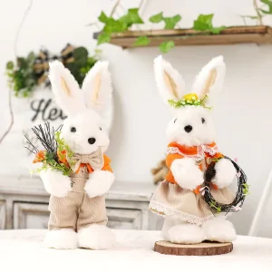 Easter Festive Home Accents Set Easter Outdoor Party Garden Decorations Cute Easter Bunny Figurines