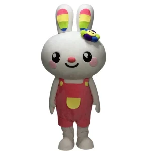 Easter Halloween Party Cute Smile Customized Rabbit Costume Bunny Mascot Costume Adult Size Fancy Dress Plush