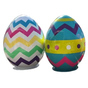 Easter Holiday Props Large Fiberglass Resin Colorful Eggs Outdoor Garden Decor Factory Handmade Artificial Huge Decoration Stage