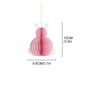 Easter Honeycomb Hanging Ornament Set Bunny Egg Mushroom Umbrella Ornaments Eco friendly Lightweight Magnet Holiday Party