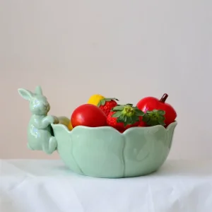 Easter Rabbit Bowl Irregular Shape Solid Color Desktop Decoration for Adult Festival Use