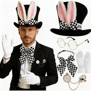 Easter Role Playing Plush Bunny Ears Hat Costume for Children Party Props Men