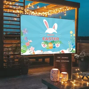 Easter Spring Festival Couplets Colorful Eggs Rabbits Doorway Hanging Banner Bunting Party Decor OEM ODM Custom Flags