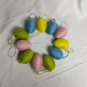 Easter Tabletop Decorations Unique DIY Party Decor Colorful Sisal Egg Ornaments Packaged in Bag for Holidays