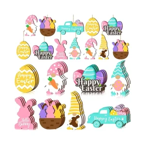 Easter Wall Hanging Decoration Wooden Party Decorations