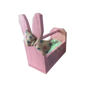 Easter Wooden Bunny Box Rabbit Basket for Easter Home Decoration