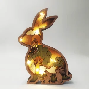 Easter Wooden Crafts Decoration Creative Home Decoration Wooden Spring Butterfly Rabbit Hen Decoration