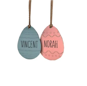 Easter Wooden Egg Name Tag Basket Egg Name Tag Bunny Egg Tag Easter Bunny Hanger