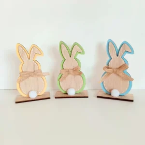 Easter Wooden Three-Dimensional Bunny Decoration