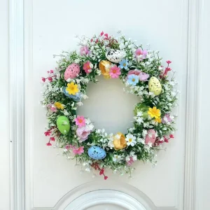 Easter Wreath 45cm Round Spring Egg Berry Eucalyptus Leaf Plastic Indoor Egg Decoration Superior Quality Fast Delivery