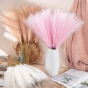 Eco Friendly Artificial Pampas Leaf Grass 56.6cm Length Chinese New Year Valentine’s Day Christmas Home Wedding Indoor