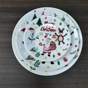 Eco Friendly Christmas Ornament Party Tableware Decoration Plates and Dessert Plates