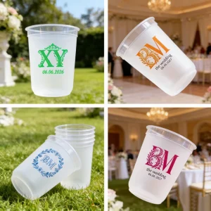 Eco Friendly Custom Logo Disposable Plastic Cups Clear U Shaped Lid 16 20 oz Single Wall Frosted Cup for Dessert Coffee Milk Tea