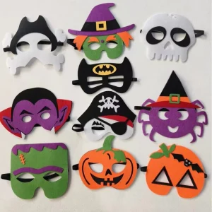 Eco Friendly Felt Halloween Masks Kids Adult Cartoon Hero Animal Witch Bat Spider Pumpkin Cosplay Party Supplies