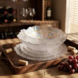 Eco-Friendly Glass Charger Plates 15.5cm/6 Inch Modern Design Camping Wedding Home Decor Tableware Set