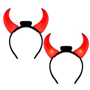 Eco Friendly LED Light Flashing Devil Horns Headband Rave Costume Accessories Halloween Music Festival Favor Holiday