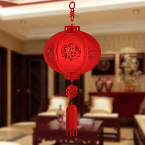 Eco Friendly Laser Cut Wool Felt Fabric Customized Size Lanterns Custom Logo Chinese New Year Spring Festival Christmas Decor