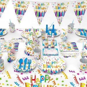 Eco Friendly Paper Disposable Tableware Birthday Party Decoration Set Customized Colors for Chinese New Year Christmas Back