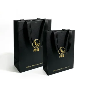 Eco Friendly Recyclable Special Paper Tote Bag Custom Bags for Tobacco Wine Store Business Festival Gift Packaging