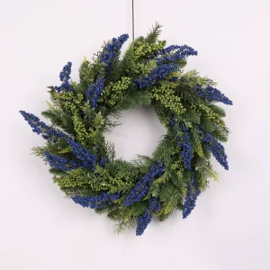 Eco Friendly Season Wreath with Decorations Berrry Handmade for Indoor Front Door Decor Living Room Holiday Wreath