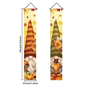 Eco Friendly Thanksgiving Autumn Harvest Vertical Banner Flag Outdoor Hanging Yard Party Holiday Celebration Atmosphere