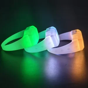 Eco Friendly Vibrating Concert Luminous Remote Control Voice Control Custom LED Wristband Bracelet for Romance Theme Decoration