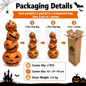Eco friendly PP Material Waterproof Light up Pumpkin Lantern Weather Resistant Indoor Outdoor Garden Lawn Party Decor