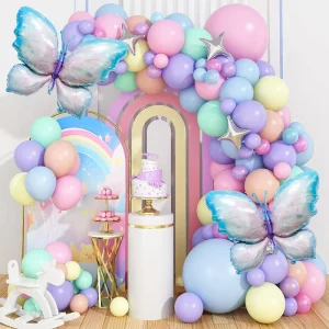 Eco friendly Pink Butterfly Latex Balloon Garland Arch Kit Set for Halloween Baby Shower Birthday Wedding Party