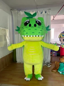 Efun MOQ 1 PC Professional Custom Green Dinosaur Mascot Costume Adult Size Cartoon Animal Mascot Costume for Sale