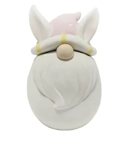 Egg Easter Bunny Coral Ceramic Jar Holiday Cookie Jar Food Storage Jar with Airtight Lid Customized Color