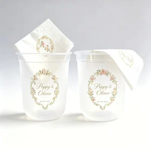 Egg U Shape Round Bottom Flat Base 10oz Customize Print Logo Wedding Favor 9oz 12oz 16oz Frosted PP Plastic Party Cups for Event