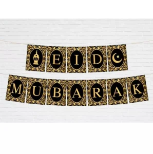 Eid Al-Fitr Eid Mubarak Party Decorations Muslim Religious Eid Mubarak Party Banner Wall Decoration
