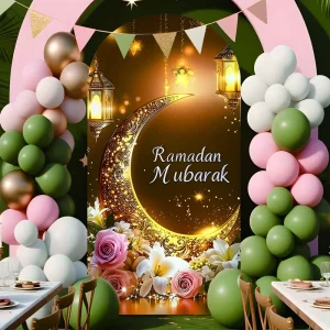 Eid Al Fitr Muslim Worship Celebration Religious Prayer Banner & Arch Decor