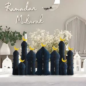Eid Mubarak Ramadan Decoration Paper Honeycomb Ornaments Festival Decoration Colorful Palace Honeycomb