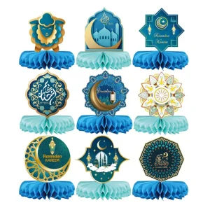Eid Mubarak Table Decor Ramadan Party Supplies Honeycomb Centerpiece for Eid Party Decoration