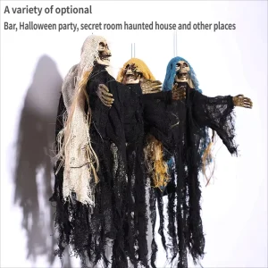 Electric Sound-Activated Glowing Skeleton Hanging Ghost Halloween Decoration