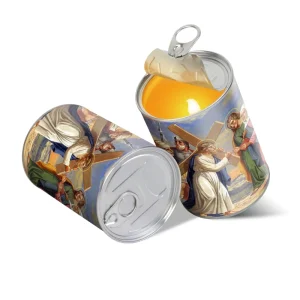 Electronic Led Flameless Candle in Aluminum Tin Can 200mA Battery Operated Church Gift Items for Christian Events