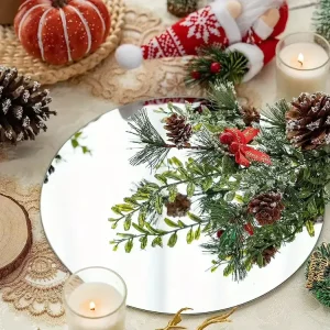 Elegant Acrylic Mirror Tray Non Glass Self Adhesive Mirror Stickers for Table Settings Christmas Festival Decorations
