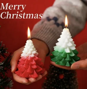 Elegant Christmas Tree Paraffin Wax Scented Aroma Candle Handmade Home Decor Gift for Festive Holidays