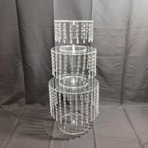 Elegant Design With Light Stands Transparent Wedding Decoration Acrylic Cake Stand
