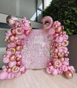 Elegant Luxury Light Gold Shimmer High Wall Decorative Panel 3D Mirror Effect Sparkle Sequin Stand Decor Beautiful Multicolor