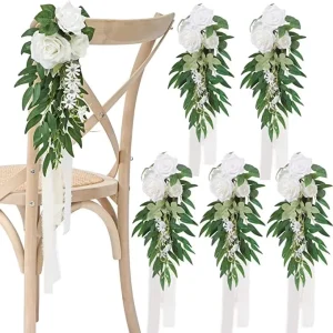 Elegant Outdoor Wedding Chair Decorations with Artificial Flowers Christmas and Graduation Occasion Accessories