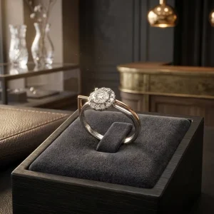 Elegant Round Solitaire Ring Polished Sleek Frame Single Stone Inlay Sparkling Natural Diamond Wedding Jewelry Ring