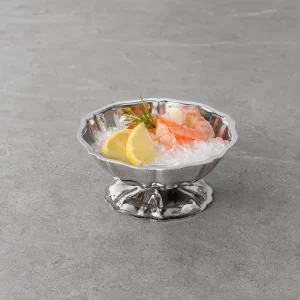 Elegant Stainless Steel Ice Cream Dessert Cup Scalloped Edge Single Layer Bowl for Hotel Restaurant Wedding Table Setting