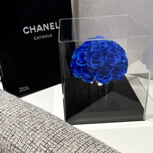 Elegant Valentine’s Day Gift Box with 26 Preserved Roses Mini Ball Hugging Bucket Everlasting 2-3 Years Decorative Acrylic Box
