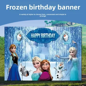 Elsa Princess KT Board Hanging Banner for Girls’ Birthday Party Decoration Model BX24